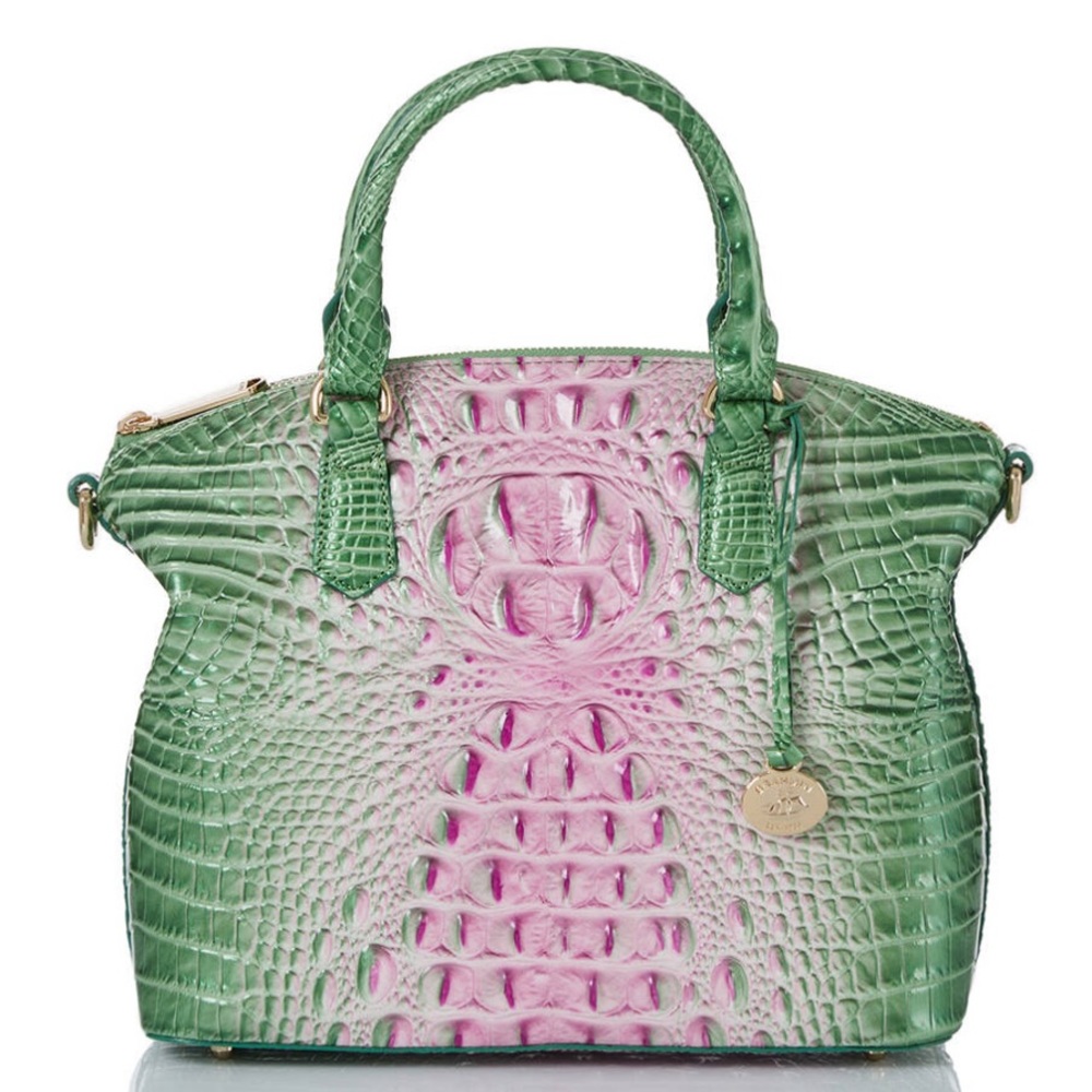 Brahmin Duxbury Medium Satchel Apple Blush Melbourne Leather 2 way cross body